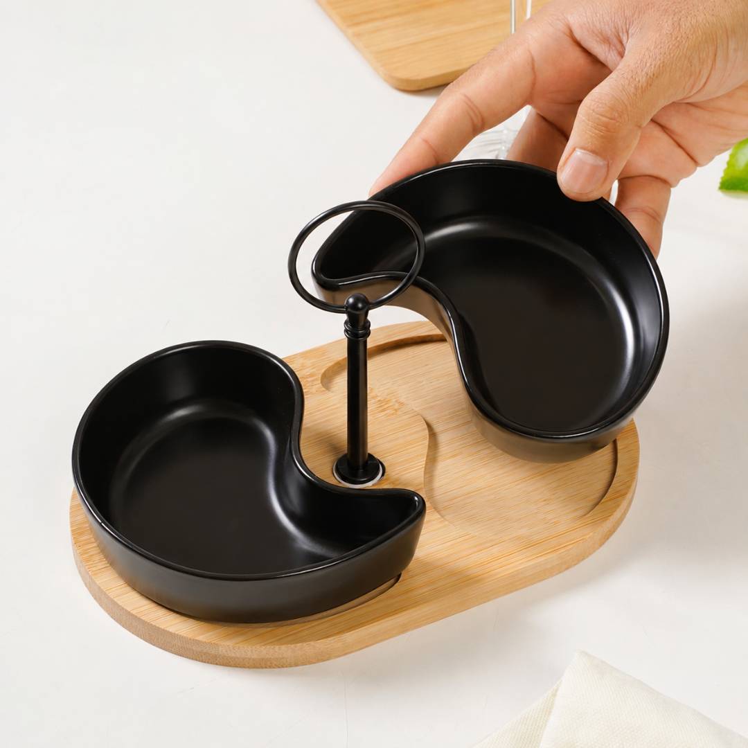Matte Black Platter Set Of 3 Nestasia