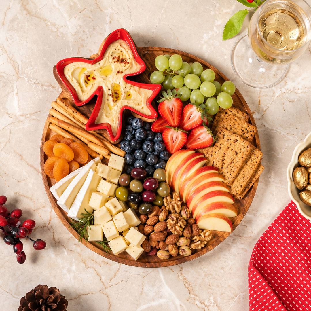 Red Bow Chip Dip Platter Nestasia