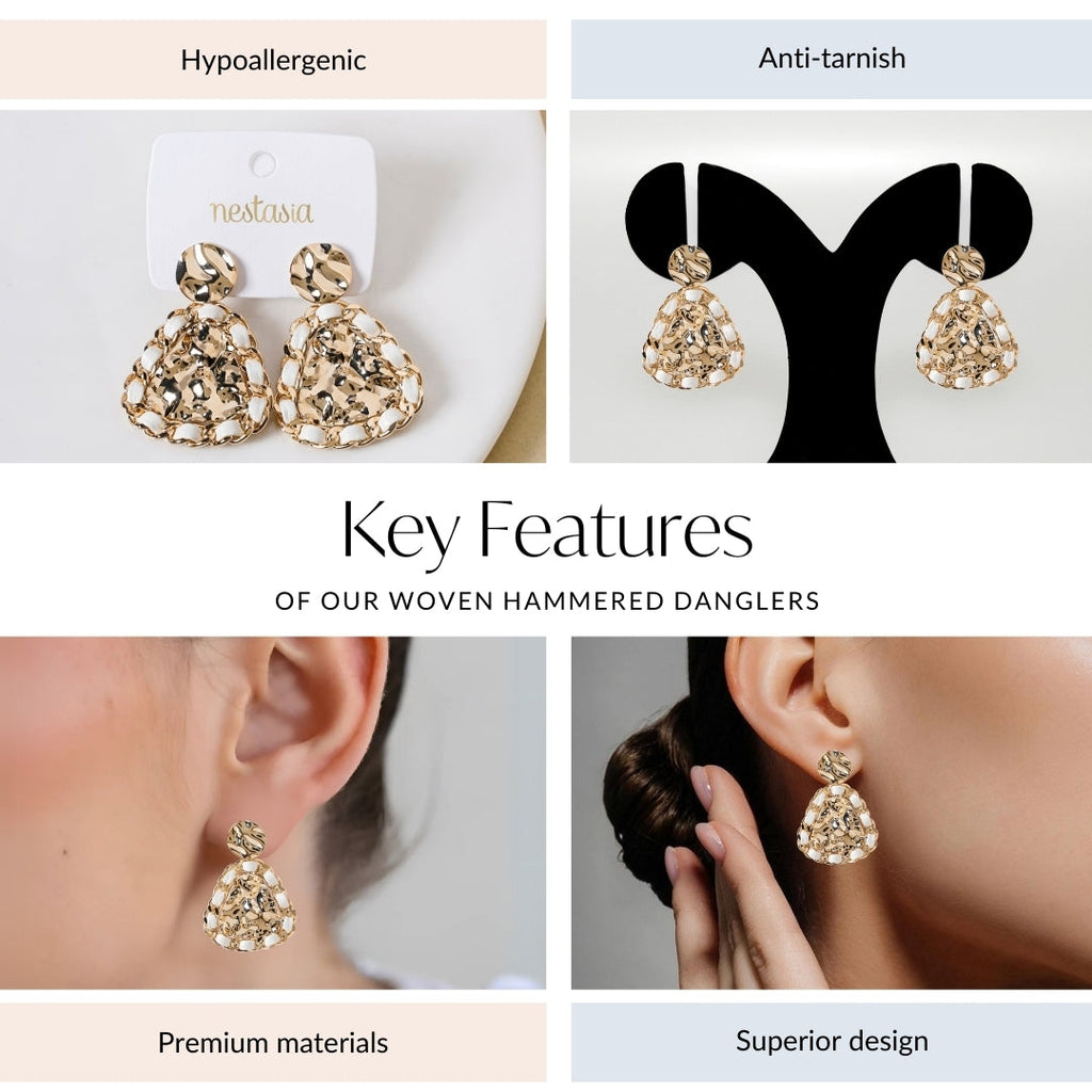 Woven Hammered Danglers Nestasia