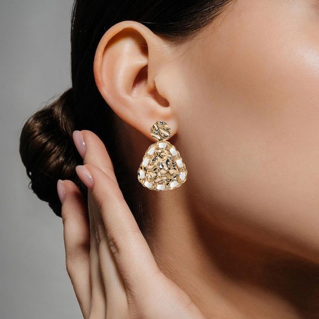 Woven Hammered Danglers Nestasia