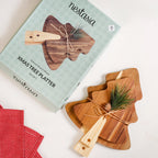 Wooden Tree Platter With Pinecone Embellishment Set Of 2 Nestasia