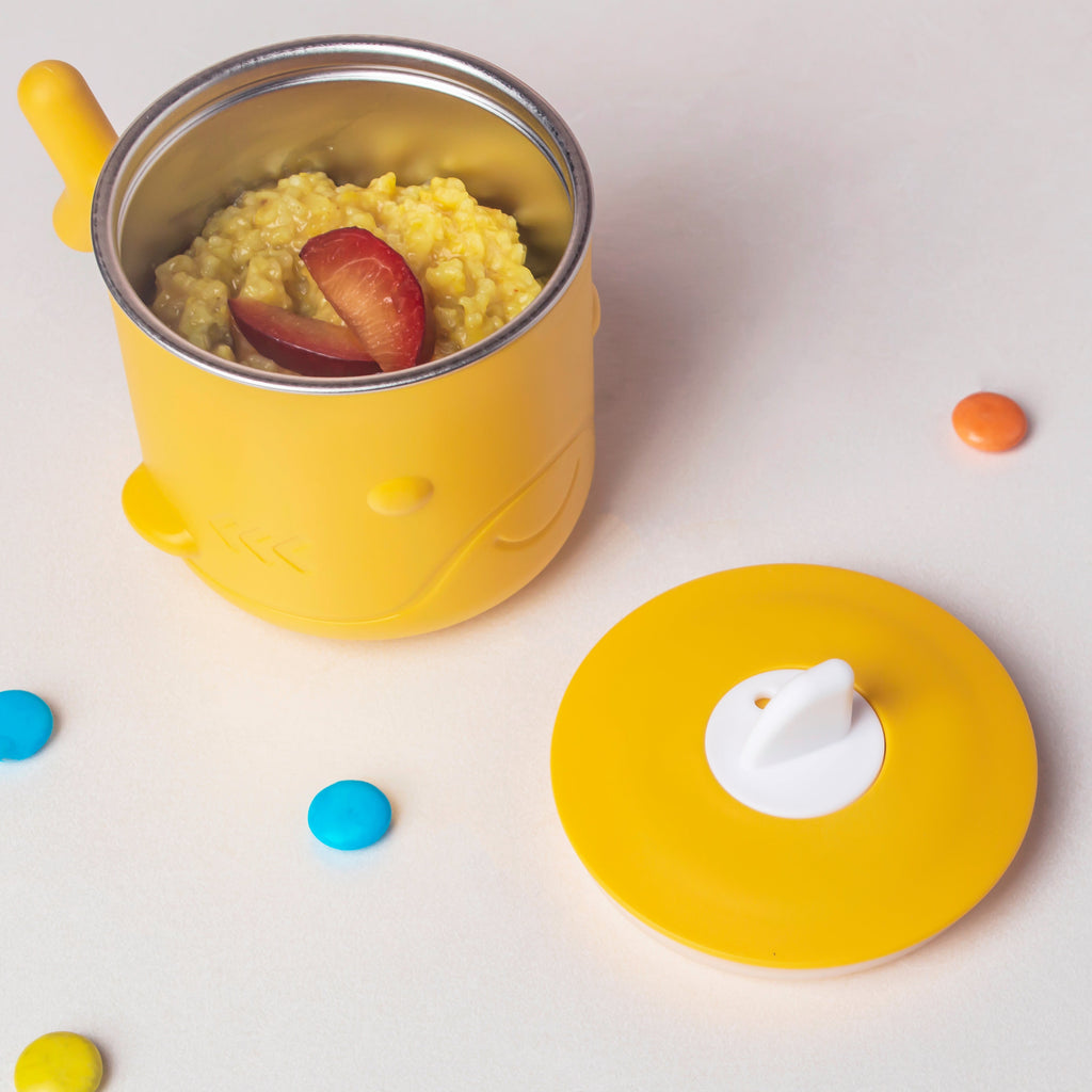 Keep Warm Stainless Steel Feeding Cup Yellow 200 ml Nestasia