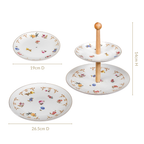 Floral Ceramic Two Tier Cupcake Stand Nestasia