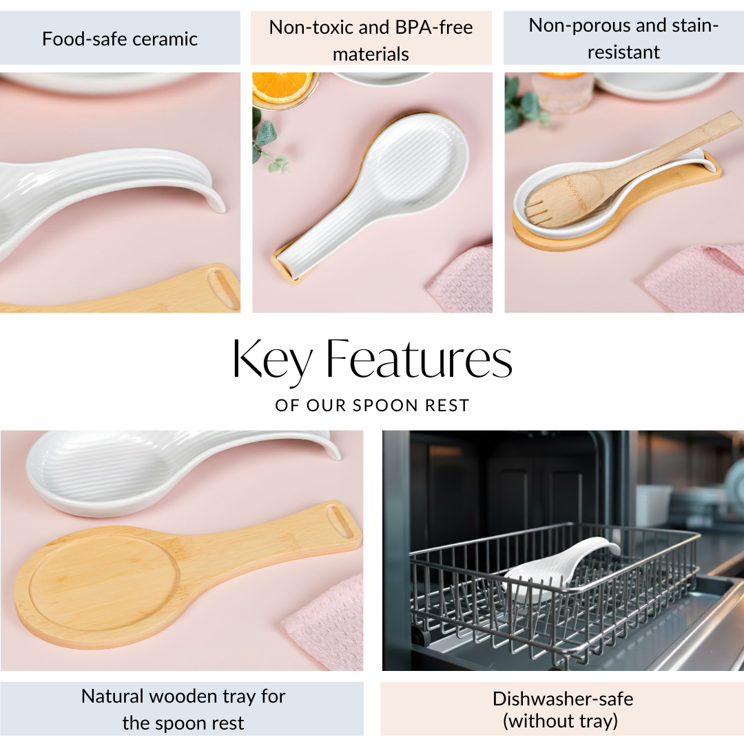 Ceramic Spoon Rest With Stand Nestasia