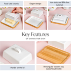 Ceramic Butter Dish With Lid And Tray Nestasia