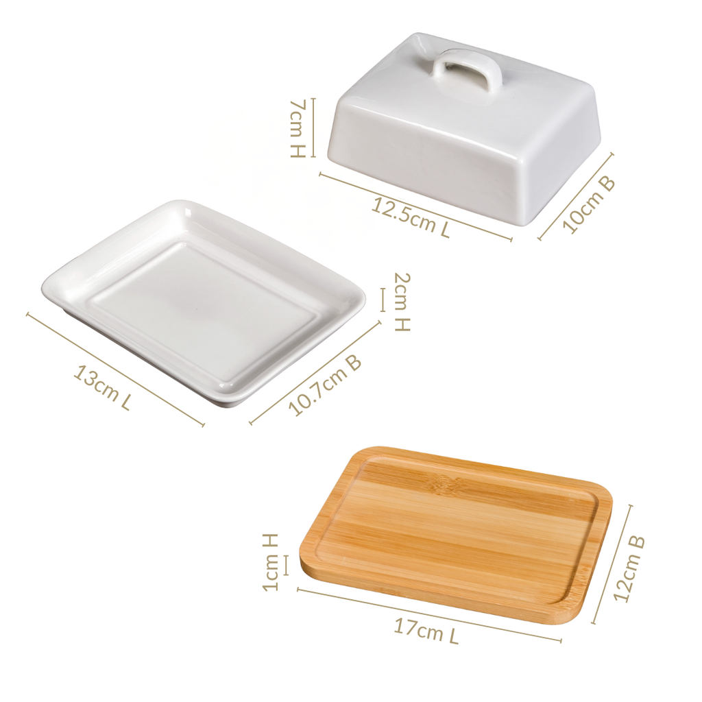 Ceramic Butter Dish With Lid And Tray Nestasia