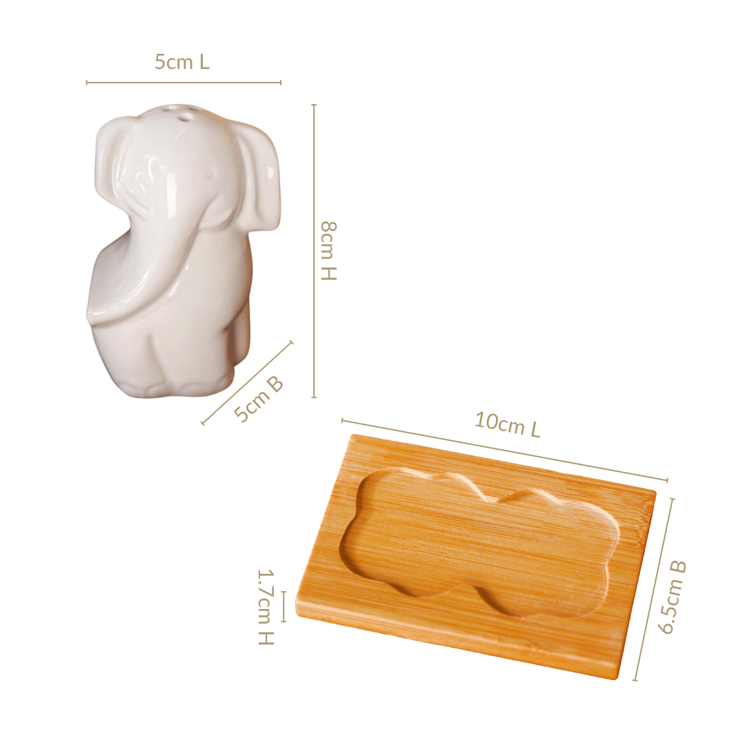 Elephant Salt And Pepper Shakers With Stand Nestasia