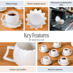 White Bloom Espresso Set Of 6 100ml Nestasia