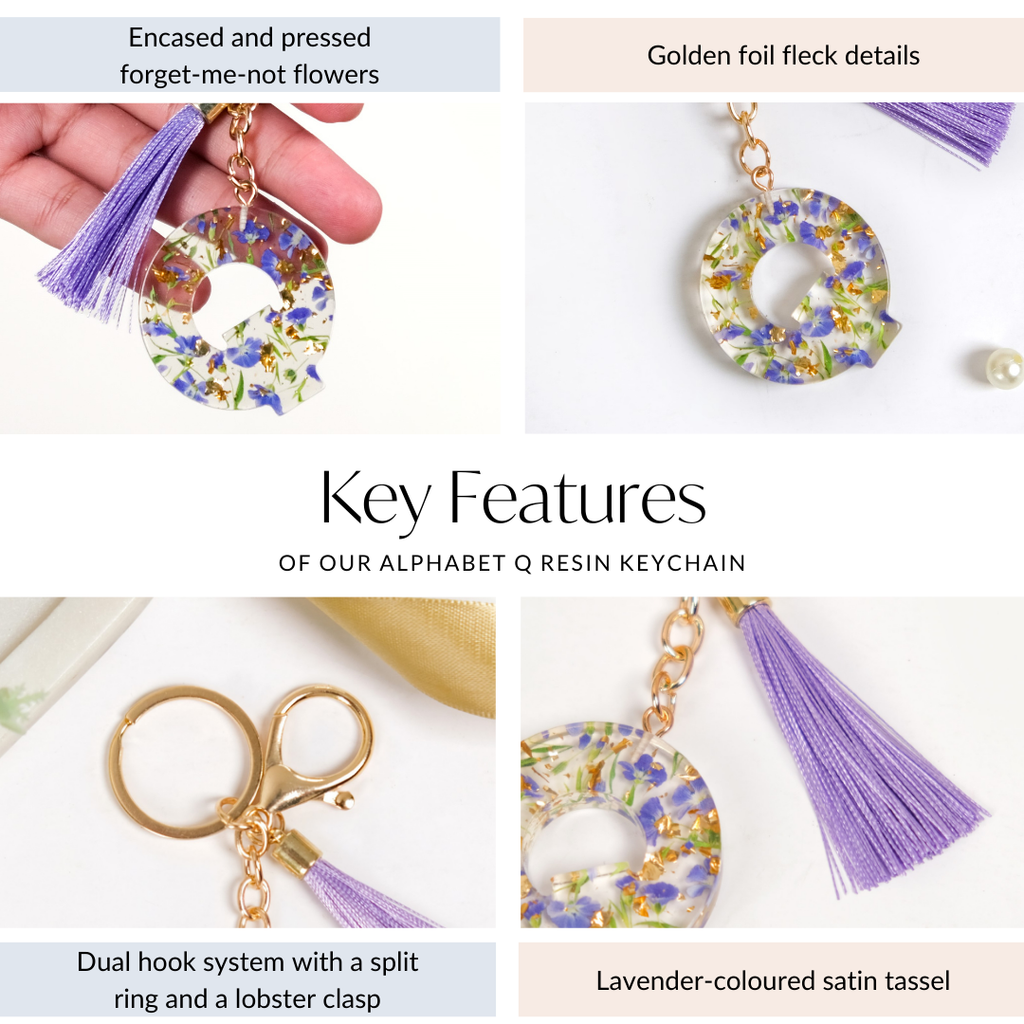 Blossom And Bloom Letter Q Cute Keychain Nestasia