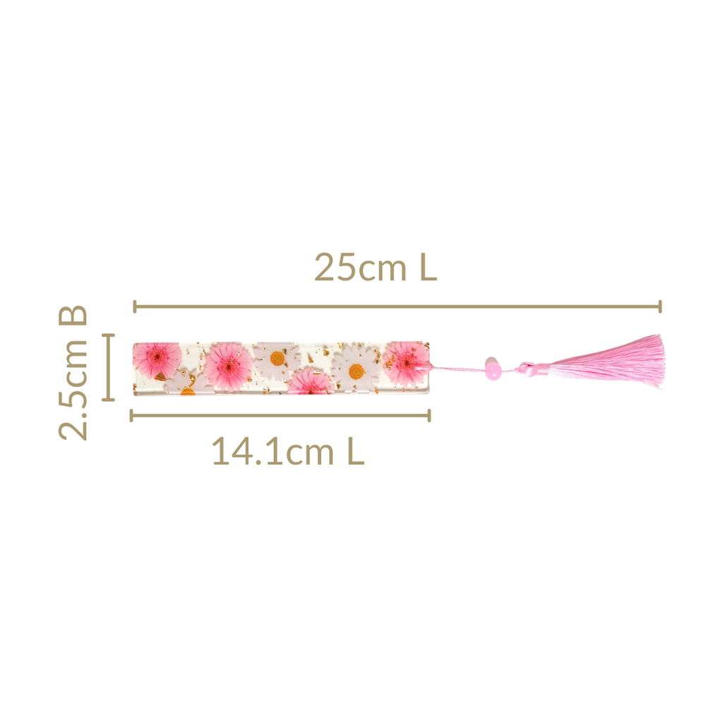 Wild Daisy Resin Bookmark With Pink Tassel Nestasia