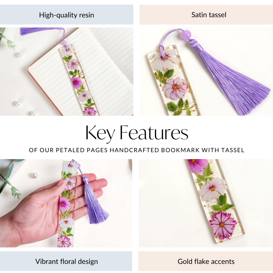 Petaled Pages Bookmark With Tassel Nestasia
