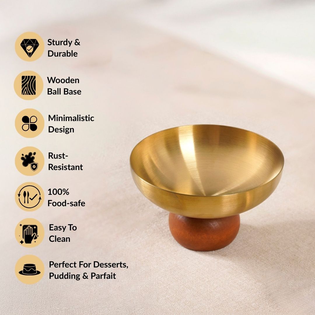Gold Plated Stainless Steel Bowl 150ml Nestasia