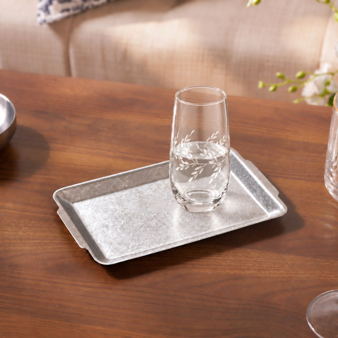 Coffee Table Minimalist Stainless Steel Tray Small 22x14cm Nestasia