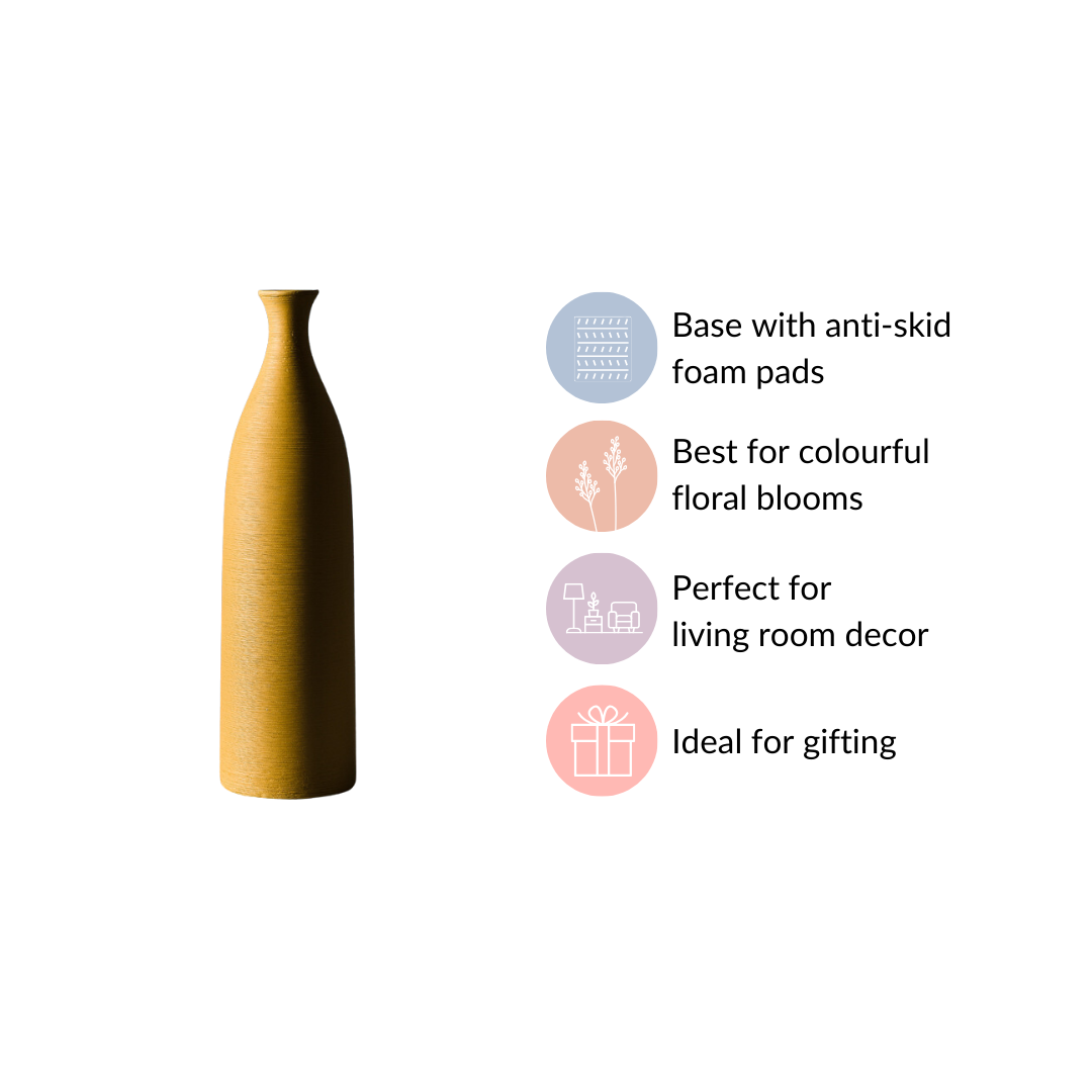 Yellow Textured Ceramic Vase Nestasia