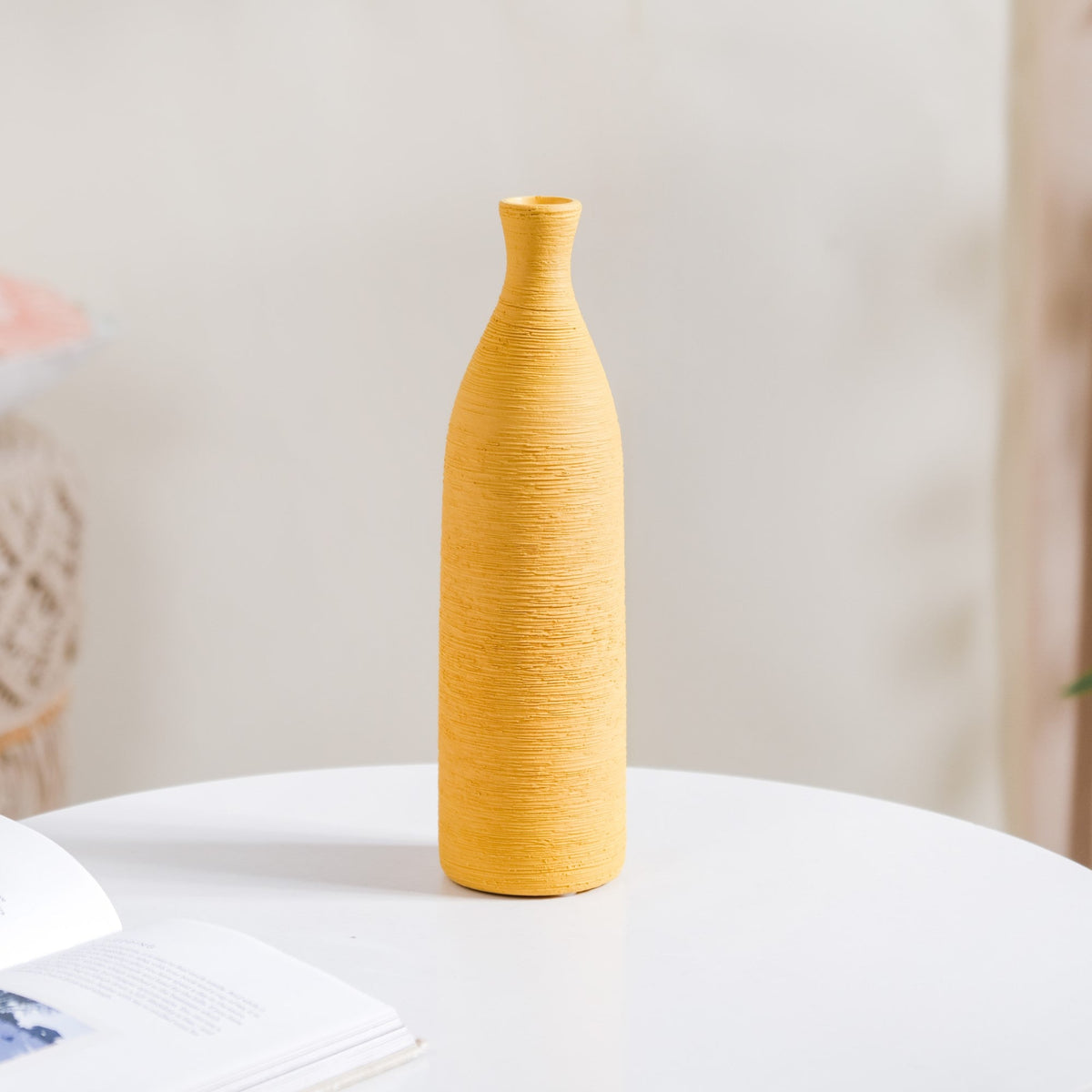 Yellow Textured Ceramic Vase Nestasia