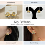 Floral Dual Toned Earrings Nestasia
