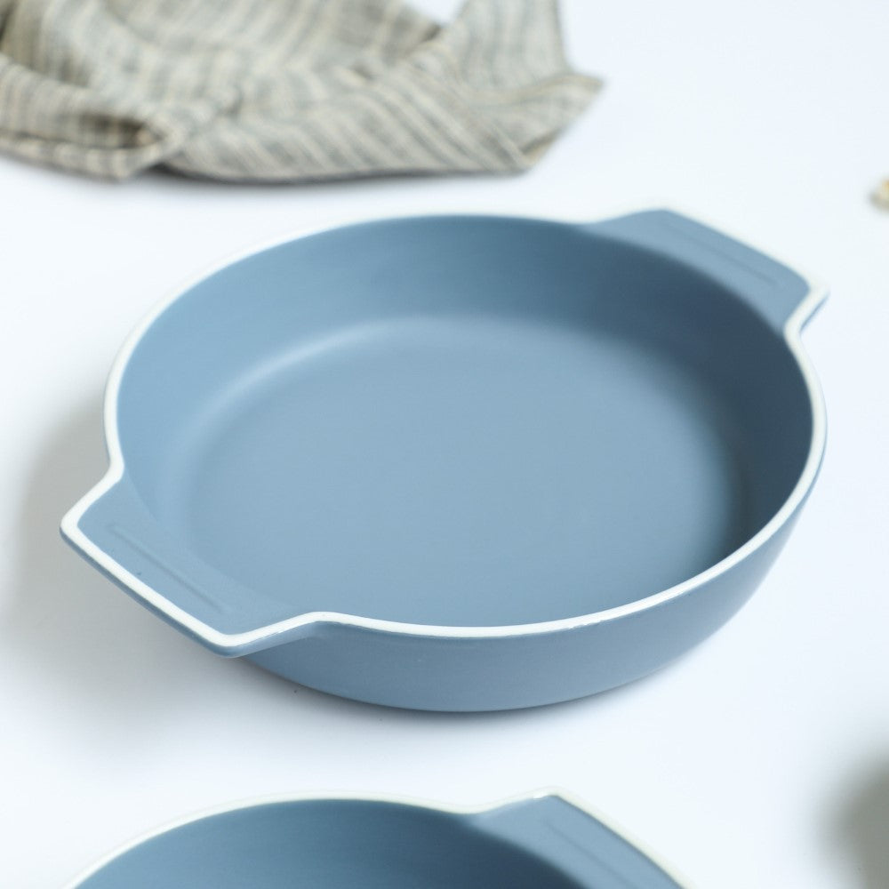 Ceramic Baking Pot Blue Large 700ml Nestasia