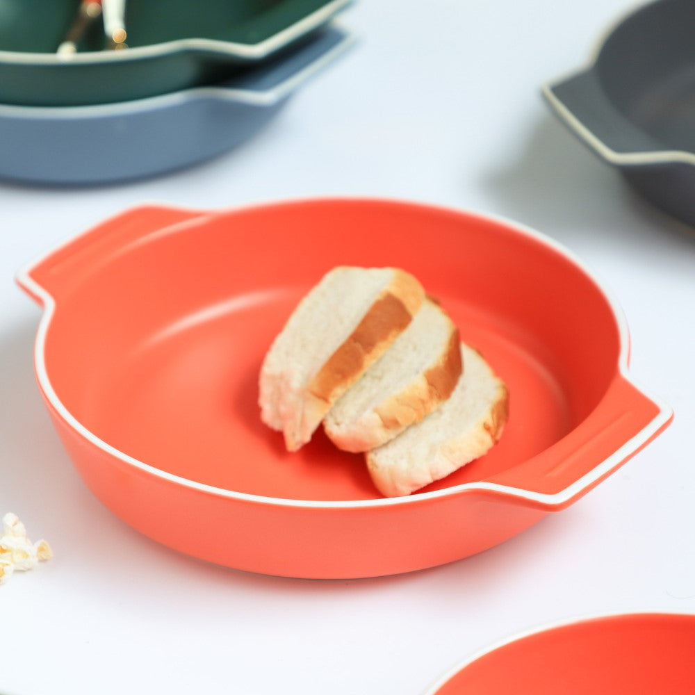 Ceramic Baking Pot Orange Large 700ml Nestasia