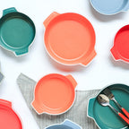 Ceramic Baking Pot Orange Large 700ml Nestasia