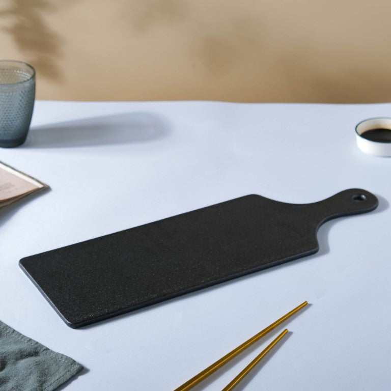 Black Long Serving Platter With Handle Nestasia