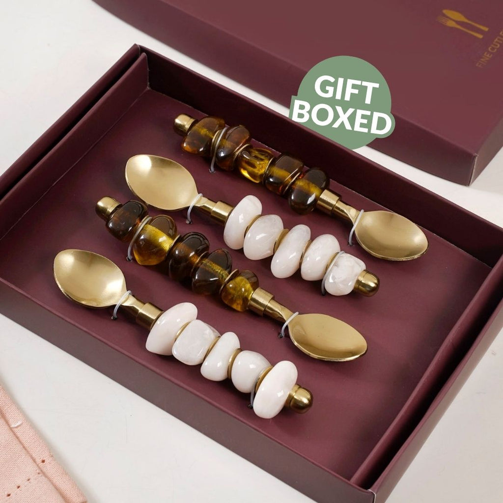 Zen Pebble Dessert Spoon Set Of 4 Nestasia