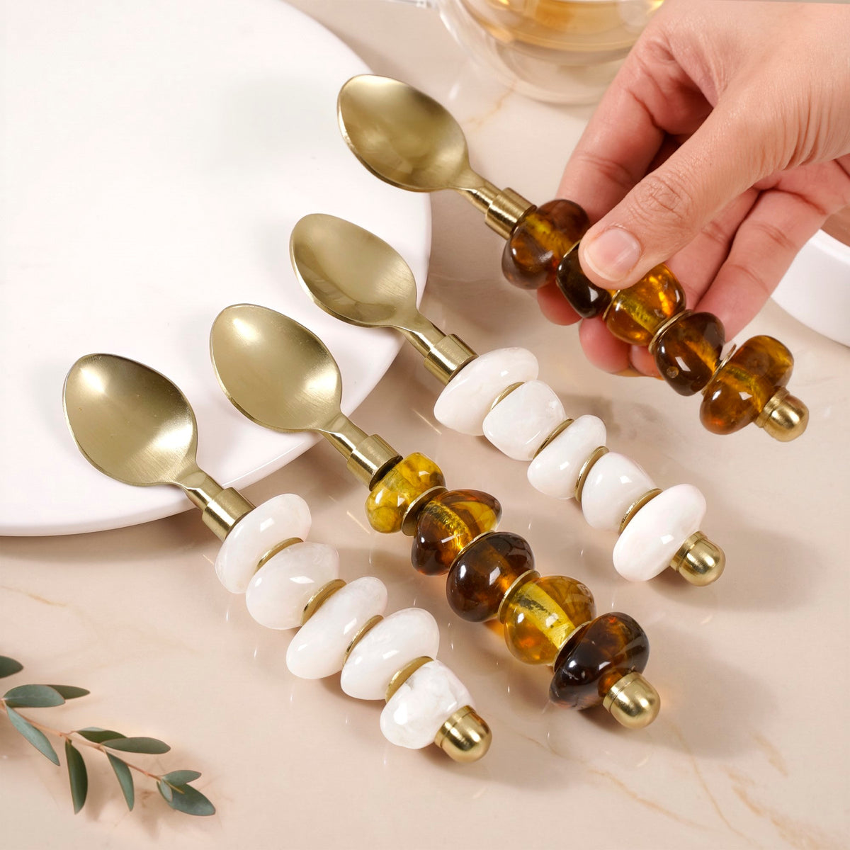 Zen Pebble Dessert Spoon Set Of 4 Nestasia