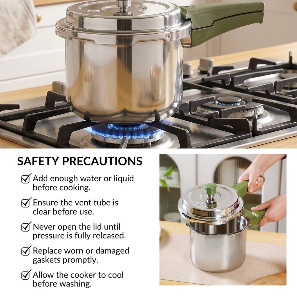 Zesta Induction Safe Triply SS Pressure Cooker 3 Litre With Spill Control Lid Nestasia
