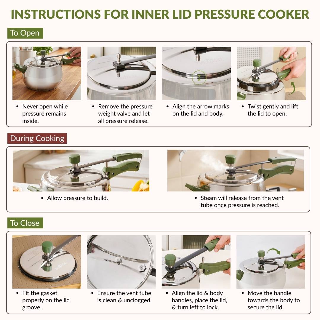 Zesta Stainless Steel Induction Bottom Pressure Cooker 5 Litre 10 Y Warranty Nestasia