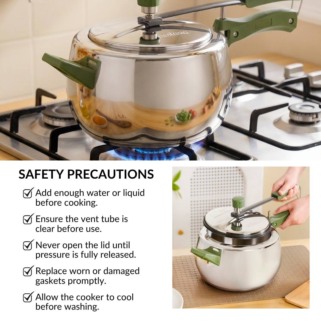 Zesta Stainless Steel Induction Bottom Pressure Cooker 5 Litre 10 Y Warranty Nestasia