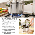 Zesta Triply Stainless Steel Induction Safe Pressure Cooker 5 Litre Spill Safe Lid Nestasia