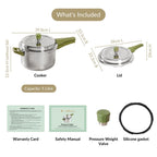 Zesta Triply Stainless Steel Induction Safe Pressure Cooker 5 Litre Spill Safe Lid Nestasia