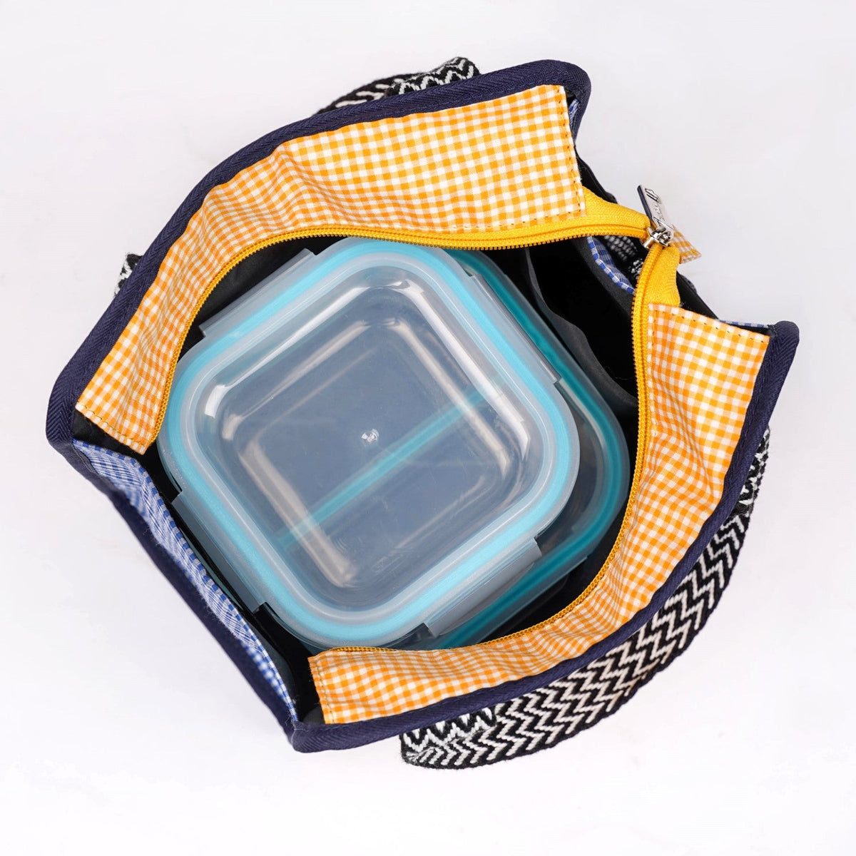 Zesty Checkered Lunch Bag Yellow Nestasia