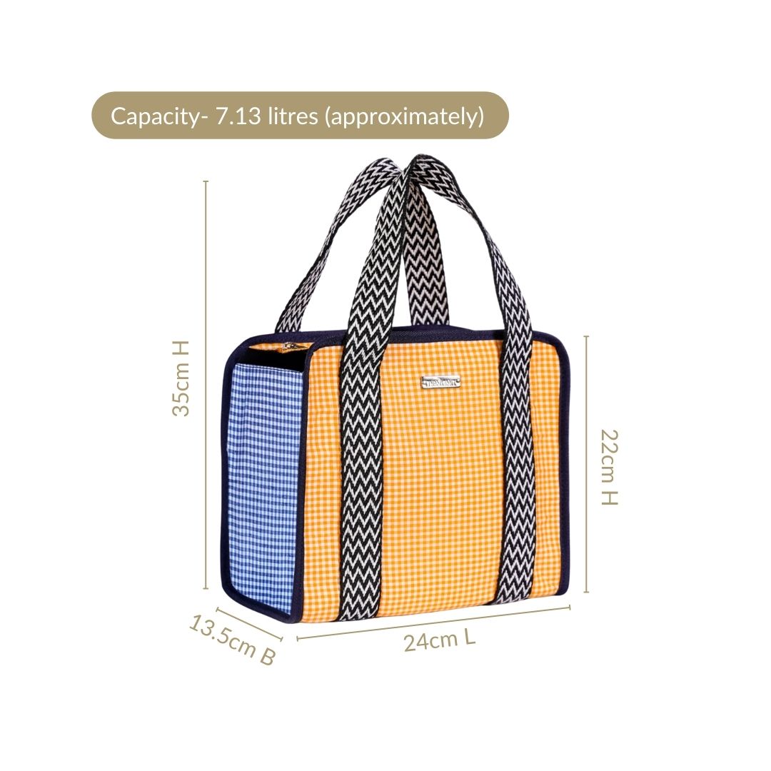 Zesty Checkered Lunch Bag Yellow Nestasia