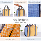 Zesty Checkered Lunch Bag Yellow Nestasia