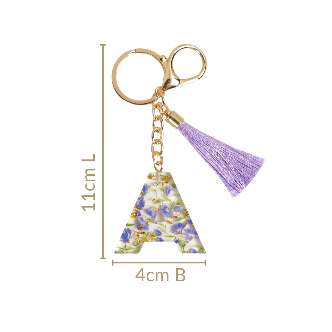 Lilac Dreams Alphabet A Resin Keychain Nestasia