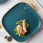 CARA square dinner plate - midnight green Nestasia
