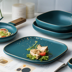 CARA square dinner plate - midnight green Nestasia