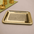 Brass Handcrafted Rectangular Tray / Platter Vedansh Craft
