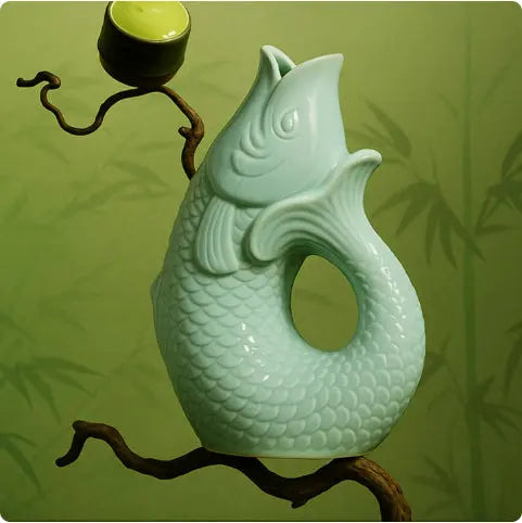Ceramic Fish-Shape Flower Arrangement Vase For Sophisticated Home Decor Detox Program