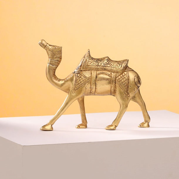 Brass Standing Camel Statue (7 Inch) Vedansh Craft