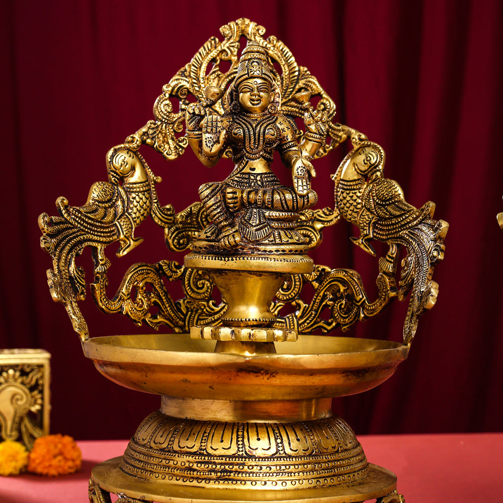 Brass Lakshmi Urli/Diya (13.5 Inch) Vedansh Craft
