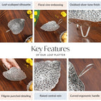 Aaradhya Silver Leaf Platter Nestasia