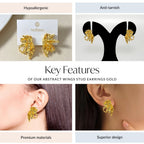 Abstract Wings Stud Earrings Gold Nestasia