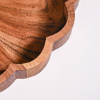 Acacia Scalloped Lazy Susan Serving Platter 30cm Nestasia