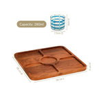 Platterazzi Sectioned Platter With Checkered Glass Bowl Set Of 2 Nestasia