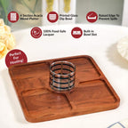 Platterazzi Sectioned Platter With Checkered Glass Bowl Set Of 2 Nestasia