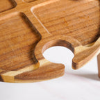 Acacia Wood Wine And Cheese Serving Tray Table Nestasia
