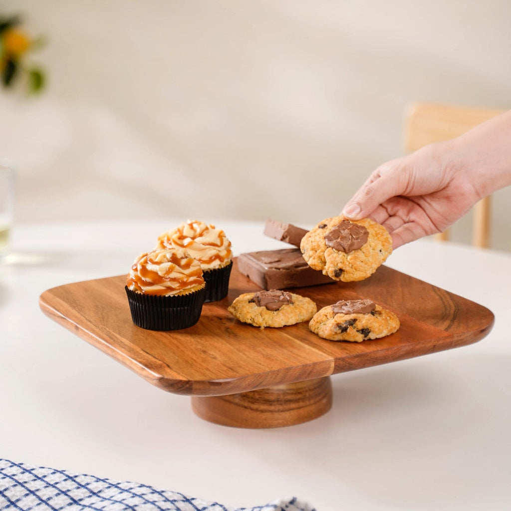 Acacia Wood Cake Stand Nestasia