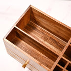 Acacia Wood Makeup Organiser Box For Dressing Table Nestasia