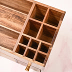 Acacia Wood Makeup Organiser Box For Dressing Table Nestasia